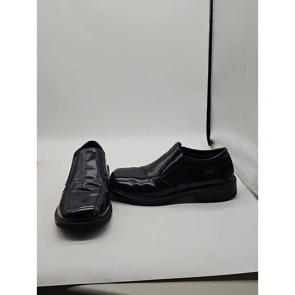 Mens American Eagle Loafers Black Slip On Square Toe Dress Shoes 10.5
